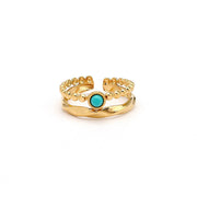 Turquoise Stone Double Ring