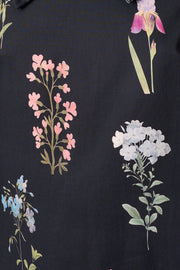 Aditi Flower Press Print Tie Neck Blouse - Multi Colour