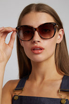 Louche Sam Cat Eye Sunglasses Metal Sides - Tortoiseshell