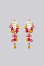 Sapphira Long Tassel Pendant Stud Earring