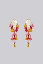 Sapphira Long Tassel Pendant Stud Earring