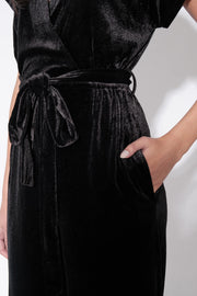 Tiffany Velvet Jumpsuit in Black