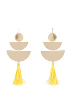 Varine Triple Drop Geo Tassel Earrings - Yellow