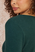 Yumi Green Sparkle Knit Jumper
