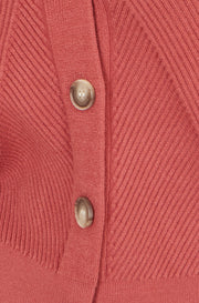 Yumi Rose Pink Relaxed Fit Cardigan With Stitch Detail