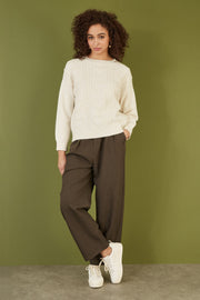 Yumi Brown Wide Leg Trousers