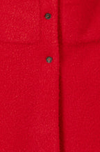Yumi Red Boucle Long Line Coat