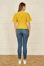 Yumi Yellow Button Up Top