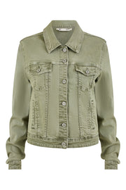 Yumi Green Stretch Cotton Denim Jacket