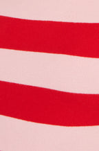 Yumi Red Block Stripe Knitted Top With Button Details