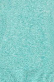 Yumi Sea Green Knitted Balloon Sleeve Jumper
