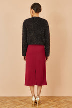 Yumi Black Metallic Fluffy Eyelash Bolero