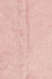 Yumi Pink Eyelash Knit Cropped Cardigan