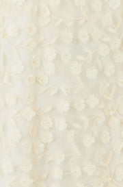 Yumi Ivory Long Sleeve Floral Applique Tunic