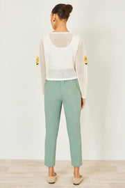 Yumi Ivory Crochet Embroidered Flower Bolero