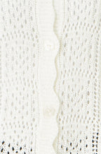 Yumi White Crochet Short Sleeve Cardigan