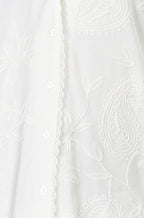 Yumi White Paisley Viscose Embroidered Shirt