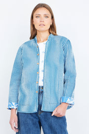 Yumi Blue Jungle Reversible Cotton Quilted Jacket