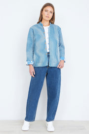 Yumi Blue Jungle Reversible Cotton Quilted Jacket
