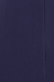 Yumi Navy Fitted Midi Dress With Flute Sleeves