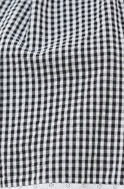 Yumi Black Gingham Cotton Midi Skirt