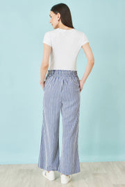 Yumi Blue Stripe Relaxed Trousers