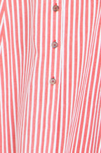 Yumi Red Stripe Midi Sleeveless Shirt Dress