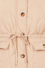 Yumi Beige Quilted Utility Gilet