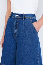 Yumi Blue Denim Wide Leg Shorts