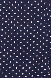 Yumi Navy Spot Wrap Midi Tea Dress