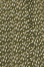 Yumi Green Spot Wrap Midi Tea Dress
