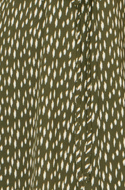 Yumi Green Spot Wrap Midi Tea Dress