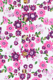 Yumi Pink Retro Floral Cotton Stretch Mini Skirt
