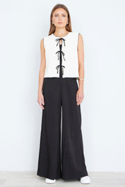 Yumi Black Wide Leg Palazzo Trousers
