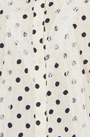 Yumi White Polka Dot Lace Boxy Shirt