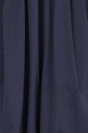 Yumi Navy Satin Bubble Hem Midi Skirt