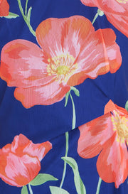 Yumi Navy Poppy Mesh Top