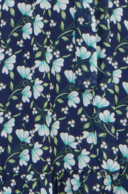 Yumi Blue Floral Skater Wrap Dress