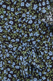 Yumi Blue Ditsy Print Floral Skater Dress