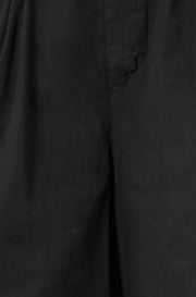 Yumi Black Cotton Bermuda Shorts