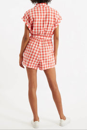 Louche Addie Picnic Check Playsuit In Red