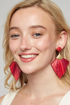 Anjou Raffia Statement Red Earrings