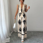 Summer Sleeveless Waistband Jumpsuit For Women