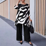 Summer Women's Plus-size Casual Straight-leg Pants Sets