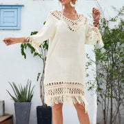 Women's Crocheted Knitted Patchwork Beach Dress