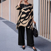 Summer Women's Plus-size Casual Straight-leg Pants Sets