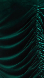 Louche Helka Velvet Ruched Mini Skirt Green