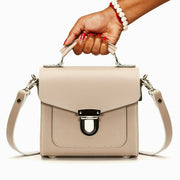 Handmade Leather Sugarcube Handbag - Iced Coffee