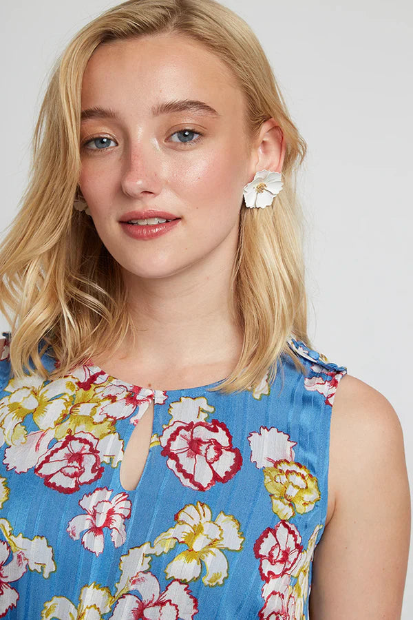 Jalicia Flower Earring White