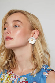 Jalicia Flower Earring White